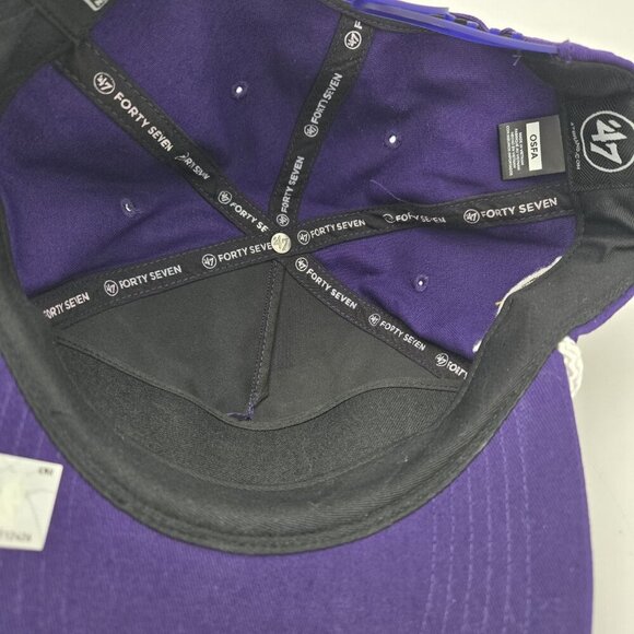 Los Angeles LAKERS NBA Basketball Overhand Script Snapback Baseball Cap Hat '47 - Picture 7 of 9